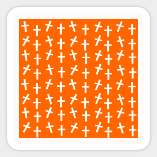 Christian cross Jesus orange Easter pattern Sticker